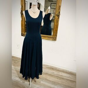 Vasna Classic Navy Blue Sleeveless Maxi Dress Preppy great layering piece sz S